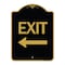 Signmission Designer Series Sign-Exit W/ Left Arrow, Black & Gold Aluminum Sign, 18" H, 24" L, BG-1824-24521 A-DES-BG-1824-24521 - alternate 1